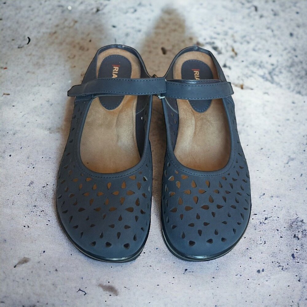 Rialto Womens Shoes Size 7.5 Viva Leather Cutout Vamp Mary Jane Mule Ivory ($67)